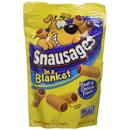 Snausages in Blanket Dog Snacks Beef & Cheese Flavor 4.5 Ounces (Pack of 6)