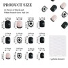 Kabwea Artificial Nails Set 24 Pieces, Black and White French