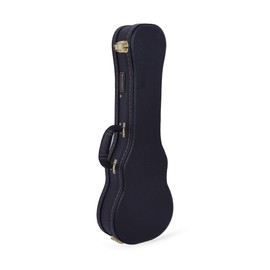Crossrock Wooden Ukulele Case fits 23/24 In Concert Ukulele- Stainless Steel Latches, Sponge Lining, Storage Space-Black (CRW600CUBK)