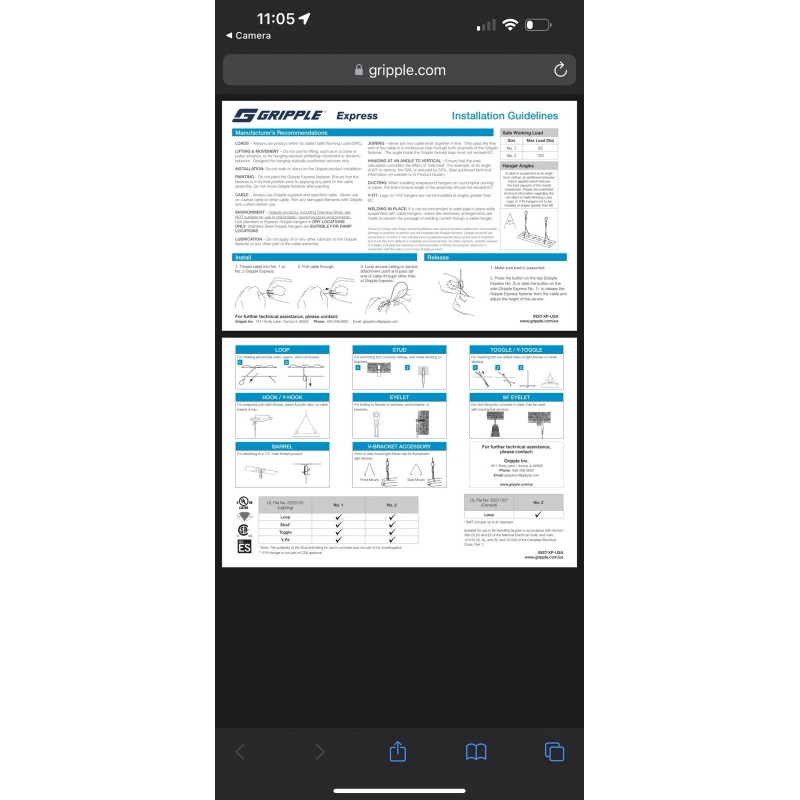 Gripple Y-Hook Express No2 YXP2-HG-20FT-150MM-2P