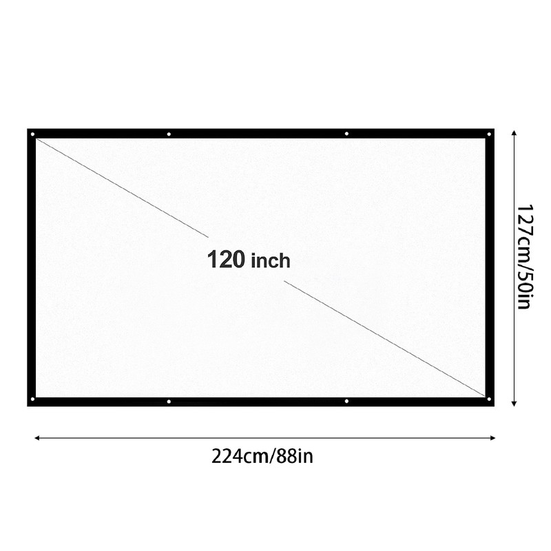 120-inch 16:9 Projector Screen Portable HD Projection Screen Foldable Wall