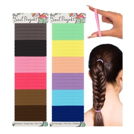 Soul Projekt Multi Colour Hair Bobbles 60 Pack 4mm, Christmas Stocking Fillers Women and Girls, Hair Bands for Women and Girls, Ladies Bright Hair Band, School Hair Accessories, Snag Free Hair Tie