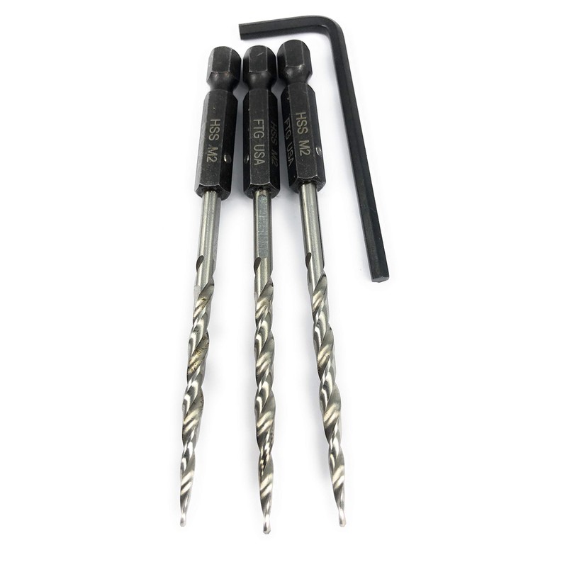 FTG USA Replacement Tapered Countersink Drill Bit Set 3 Pc