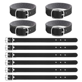 10 Pcs 8x1/2 Inch Leather Luggage Tag Straps, Cowhide Luggage Tag loops Replacement Belts with Metal Buckle Genuine Leather Luggage Tag Loops Leather Name Strap Tag Holders for Card Pass Holder