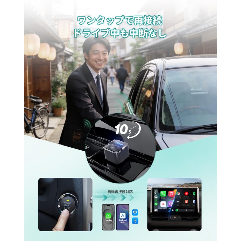 OTTOCAST Mini Core 2026 Ottocast Wireless CarPlay/Android Auto Adapter, Mini,