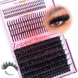 Volume Lash Clusters With Spikes 100D Thick Eyelash Clusters With Bottom Lash Clusters Long Mega Individual Lashes 10-18MM Thick DIY Lash Extensions Wispy Eyelash Extensions 288Pcs by Zegaine