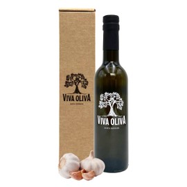 Viva Oliva Garlic Infused Olive Oil - 375ml (12.7oz) - Premium Quality - 100% Natural - Made with Ultra Premium Extra Virgin Olive Oil