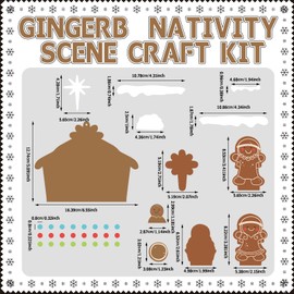 Chunful 24 Sets Gingerbread Nativity Scene Craft Kit Christmas Paper Make Your Own Gingerbread House Ornament DIY Crafts for Xmas Holiday Activity Party Supplies