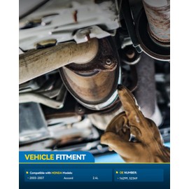PHILTOP Rear Direct-Fit Catalytic Converter Kit W/Gasket Compatible with Honda 2003-2007 Accord 2.4L Replace# 16323, 642039, 40607, 52433, 28814 (EPA Compliant)