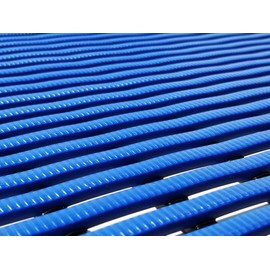 VinGrate Mat Wet Area Floor Matting for Swimming Pool Shower/Locker Room Bathroom Sauna SPA 4-Way Water Drain Indoor/Outdoor Use 3/8" Thick Non-Slip Comfortable on Barefoot (4' x 4', Blue)