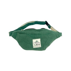 TruHemp Hemp Fanny Pack, Green – Adjustable Strap Multi-Pocket Waist Bag for Travel, Festivals, and Hiking