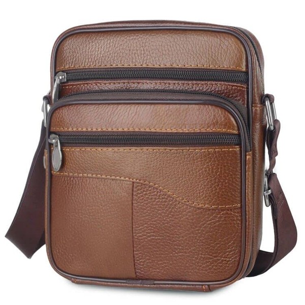 YOODI Leather Shoulder Bag for Men Crossbody Casual Tote Sling