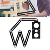 6 Fold Ruler Aluminum Alloy Portable Lightweight Black Folding Multi