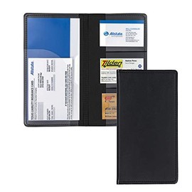 Samsill Car Registration Holder, Vehicle Glovebox Organizer Wallet for Insurance Documents, Leatherette, Key Contact Information Cards, Black