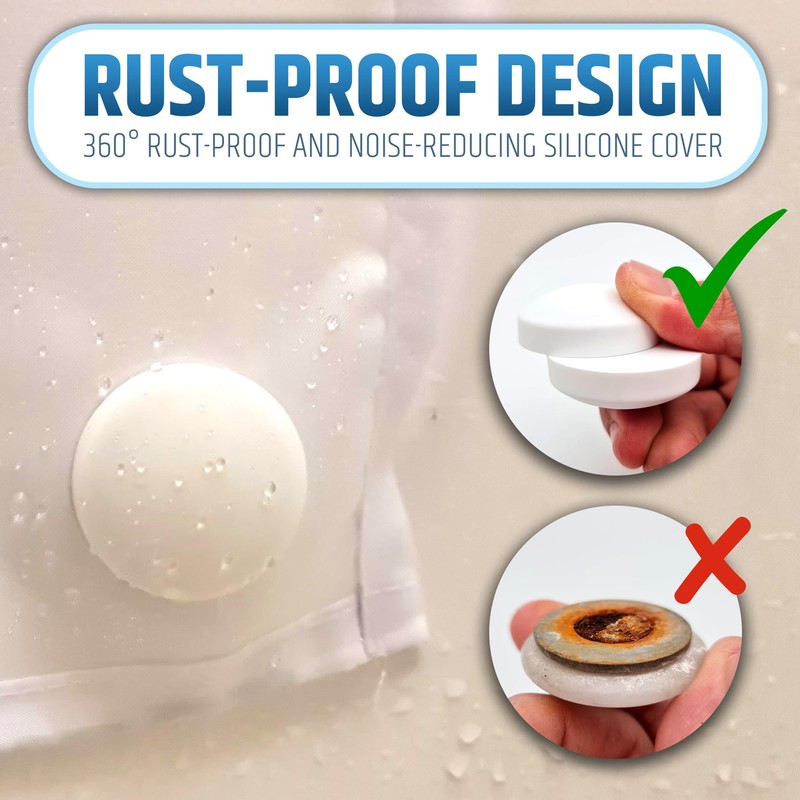 Powerful Anti-Billowing Magnetic Shower Curtain Weights for Splash-Free Bath Experience