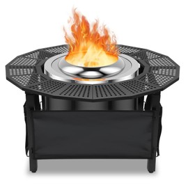 40 Inch Fire Pit Surround Tabletop for Solo Stove Bonfire Surround Fire Pit Surround for Solo Stove 24-Inch Inside Diameter Made of High-Strength Metal Fits Most Wood-Burning Stoves on The Market