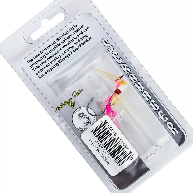 LUCK E STRIKE Walleye Scrounger Bucktail Jig Long Bill 1/8oz