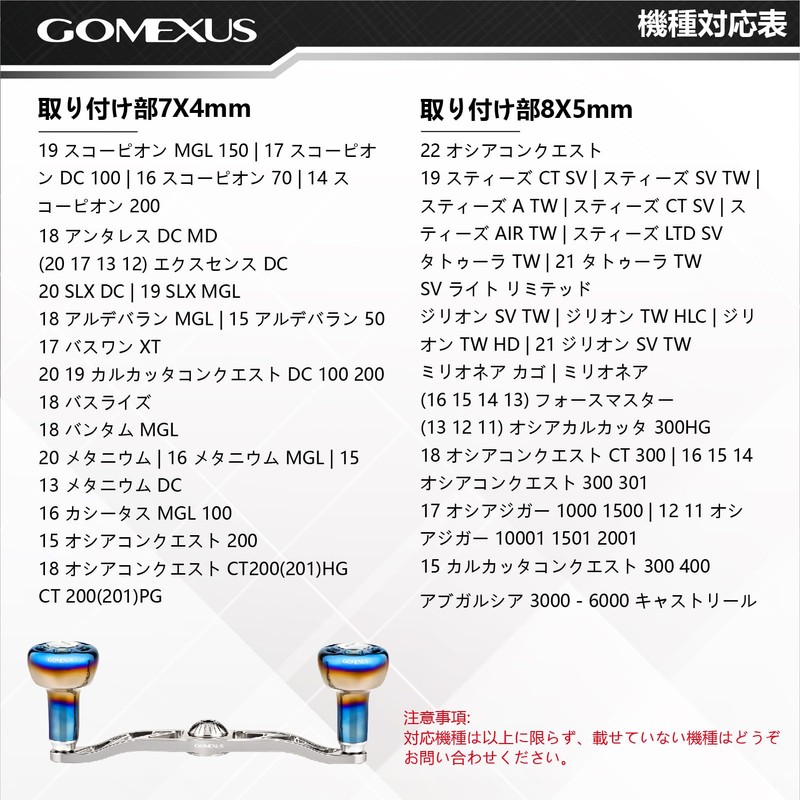 Gomexus BDH Reel Handle, 4.7 inches (120 mm), Bait Reel