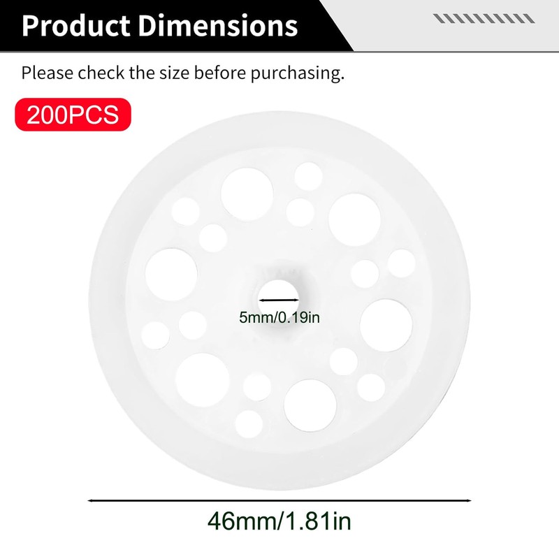 Insulation Plates Pack of 200 PP Washers 46 mm Foam