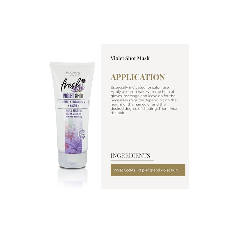 Biokera Natura Fresh Violet Shot Mask, 6.76 Ounce/200 ml