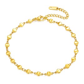 hoduar Stainless Steel Ankle Bracelet for Women, Anklets Set 8.2"+2" Adjustable Foot Chain Jewelry