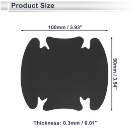 RATCHROLL 4 Pcs Universal Car Door Handle Cup Cover Adhesion Door Protection Door Bowl Sticker Scratch Protector 90x100mm Matte Black PVC