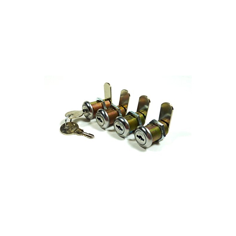 4/Pk 5/8" Double Bitted Cam Lock with 6-Disc Tumbler, Keyed
