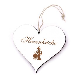 Engraved Heart Sign - Witch Kitchen Chef Welcome - Decorative Door Sign 13 x 12 cm