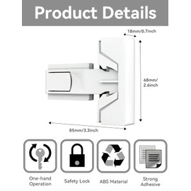 Maveek 4-Pack Child Proof Refrigerator Lock for Kids, Baby Safety Fridge Latch Door Locks No Drill Childproof Oven Safety Locks for Toddlers, Cats and Dogs (White)