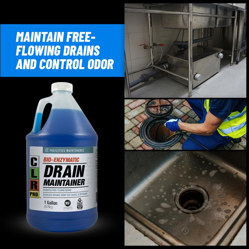 CLR PRO Commercial Drain Maintainer and Grease Trap Treatment, Preventative