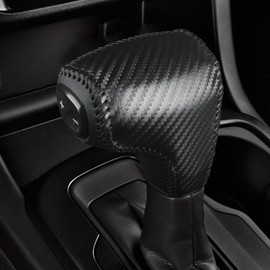 bao hu shen Auto Car Gear Shift Handle Knob Cover Shift Lever PU Leather Protective Interior Accessories for 2015 2016 2017 2018 2019 2020 2021 Chevy Colorado (Black Pattern with Black Lines)