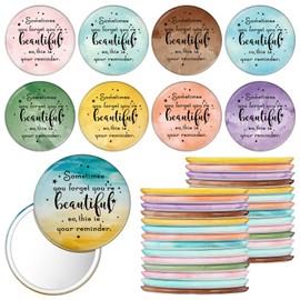 GlikCeil 36 Pcs Christian Compact Mirrors for Women Inspirational Bible Verse Scripture Pocket Mirrors Bulk Mini Purse Makeup Mirror Christian Valentine Gift for Mom Grandma Pastor's Wife Church Party