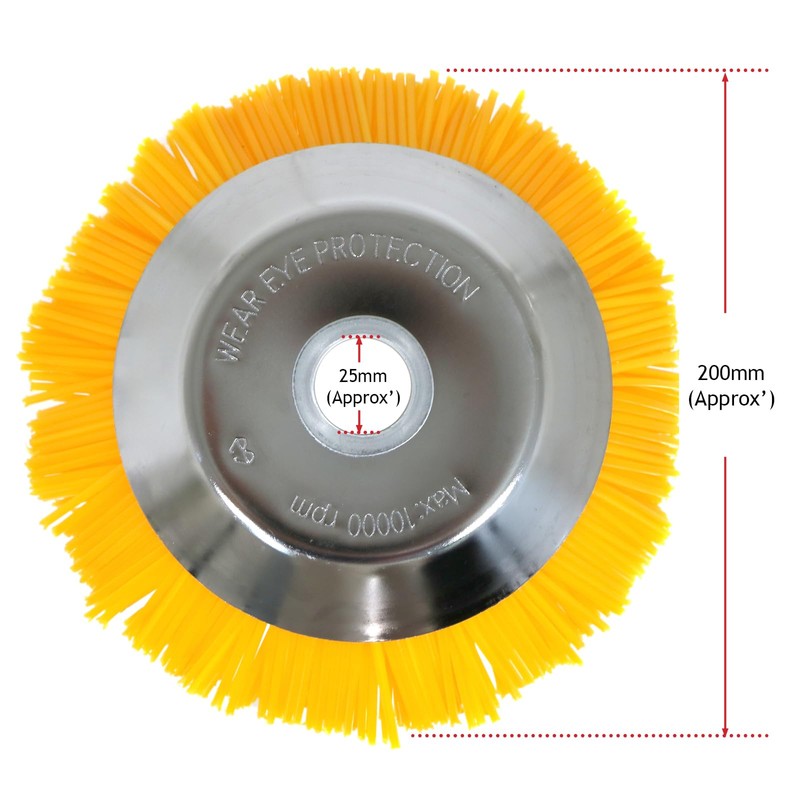 Spares2go Strimmer Brush Head Universal Heavy Duty, 8inch