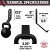 IRON AMERICAN Kettlebell Hook Gym Wall Mount Hanger, 200+ Pound