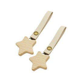 Blanket Clip, Stroller Clip, Blanket, Fall Prevention, Baby Stroller Accessories, PU Leather, Wooden Stroller Blanket, Dedicated Clip, Thermal Apricot Color, 2 Piece Set