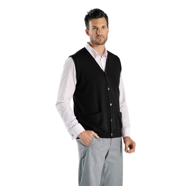 Cashmere Boutique 100% Pure Cashmere Sleeveless Vest Men's Cardigan Sweaters