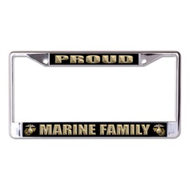Proud Marine Family #2 Chrome License Plate Frame