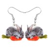 WEVENI Acrylic Easter Eggs Bunny Rabbit Hare Earrings Dangle Drop