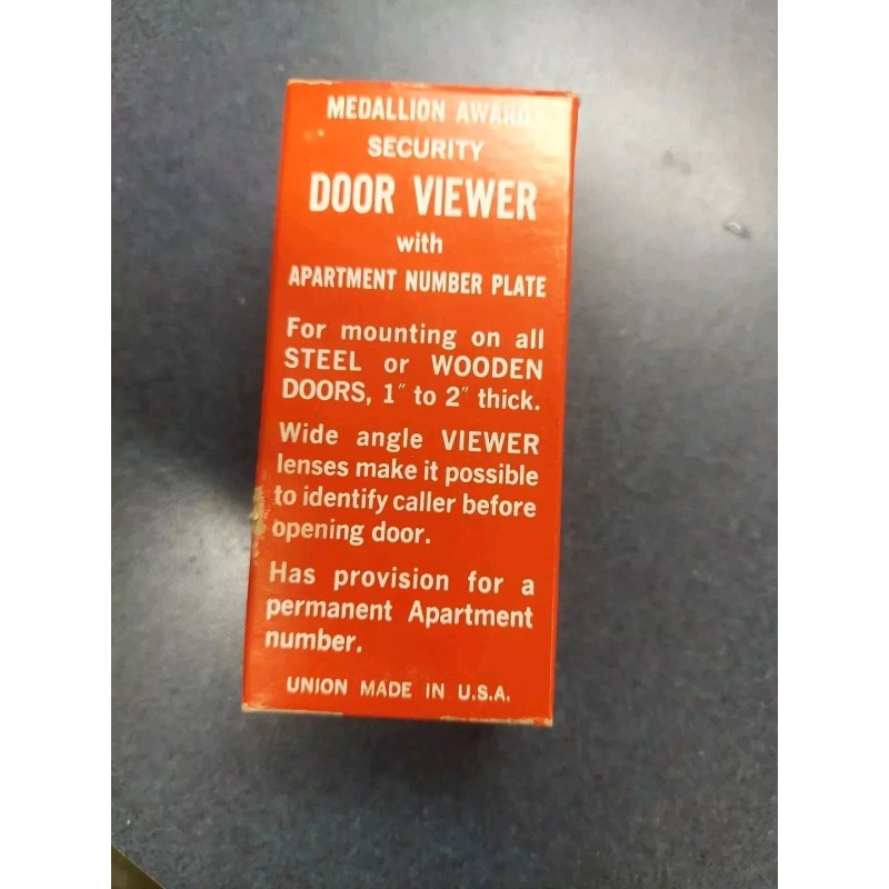 Vintage Total Electric Gold Medallion Home Door Viewer 4" x
