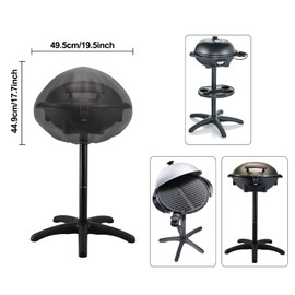 Tonhui Waterproof Grill Cover Suitable for George Foreman Stand Grill, Severin PG 8541 Stand Grill, Easy Take Off Handle Design, Diameter 50 cm