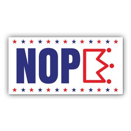 Magnet Sticker Nope No Kings in America Magnetic Classic Subtle Leftist Social Justice Human Rights Democrat White Magnet for Bumper, Refrigerator, Cruise Door, Car, Truck 7.5x3.75in