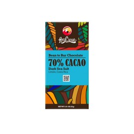 AraCacao | Bean to Bar | 70% Dark Sea Salt Chocolate | Gluten-Free | Kosher Certified | Free of Soy Lecithin | Made in Costa Rica | 57g