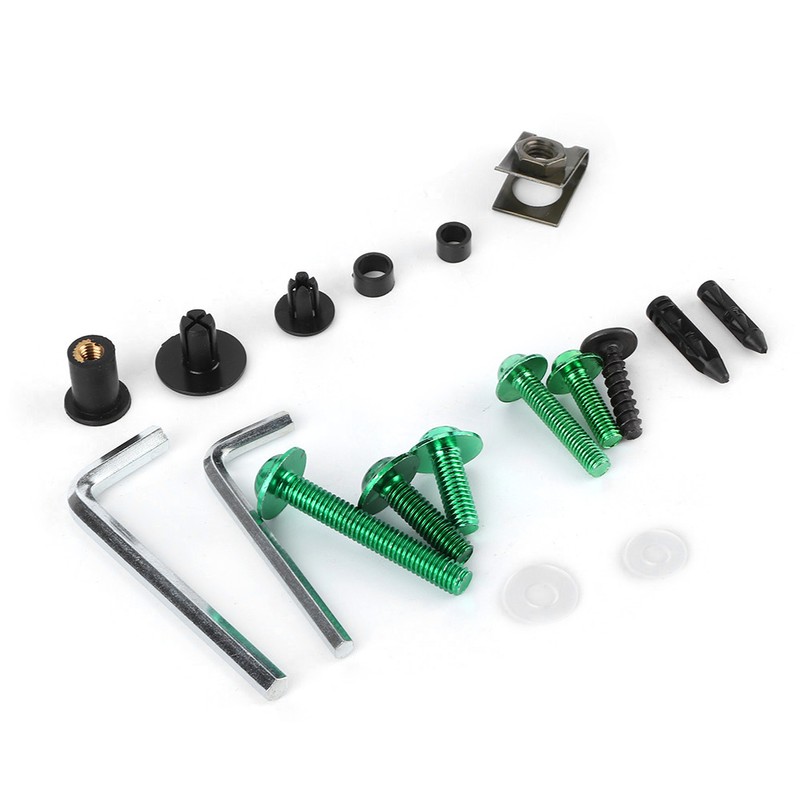 Universal Motorcycle Fasteners Kit Fairing Bolt Box Clamping Screws Nuts