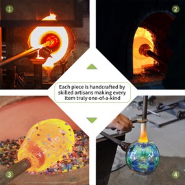 Headak Life 2 Pack Hummingbird feeders for Outdoors Hanging with Iron Hook,Hand Blown Glass Hummingbird Feeder with 2 Adjustable Silicone Perch,Never Leak,Gardening Gifts for Woman Man(Blue)