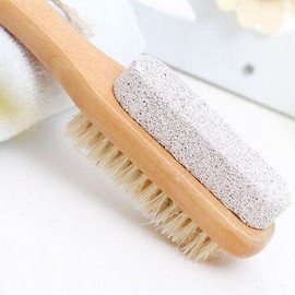 Foot Scrub Brush Wooden Body Cleaning Bath Brush Pumice Stone