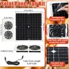 Grinsvalley 2 Set Solar Fan for Chicken Coop with Shed