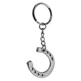 Good Luck Horseshoe Equine Riding Silver Western Horse Keychain Favour Gifts, Durable Snaffle Lucky