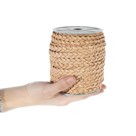 Craft County Flat Braided Leather Jewelry Craft Cord – Necklaces, Belts, Bracelets, Crafts and Jewelry Making (Natural, 5mm X 10 Yards)