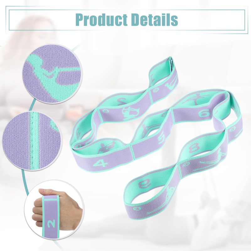 VOCOSTE Yoga Strap Yoga Stretch Band 9 Strength Spread Stretch