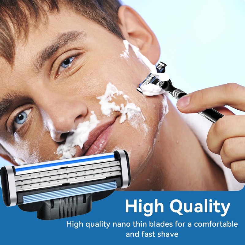 Mach Razor Blades, Pack of 24 Replacement Blades for Men's